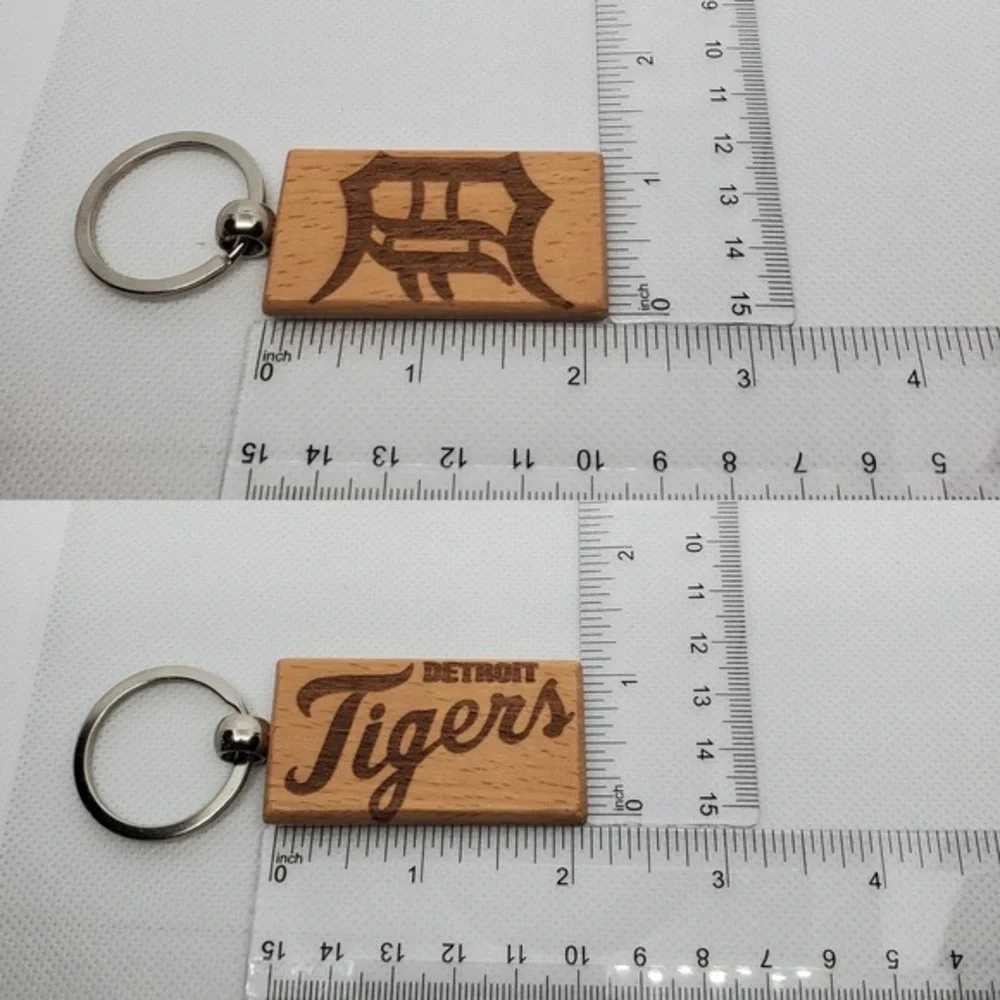 DETROIT TIGERS BASEBALL one custom wood‎ keychain laser burned